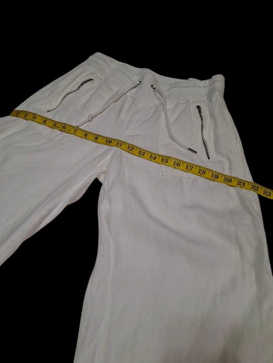 Athleta Cabo Linen Wide Leg Pull-On White Comfy Pants Style 447244  Women Size 6 - Picture 11 of 16